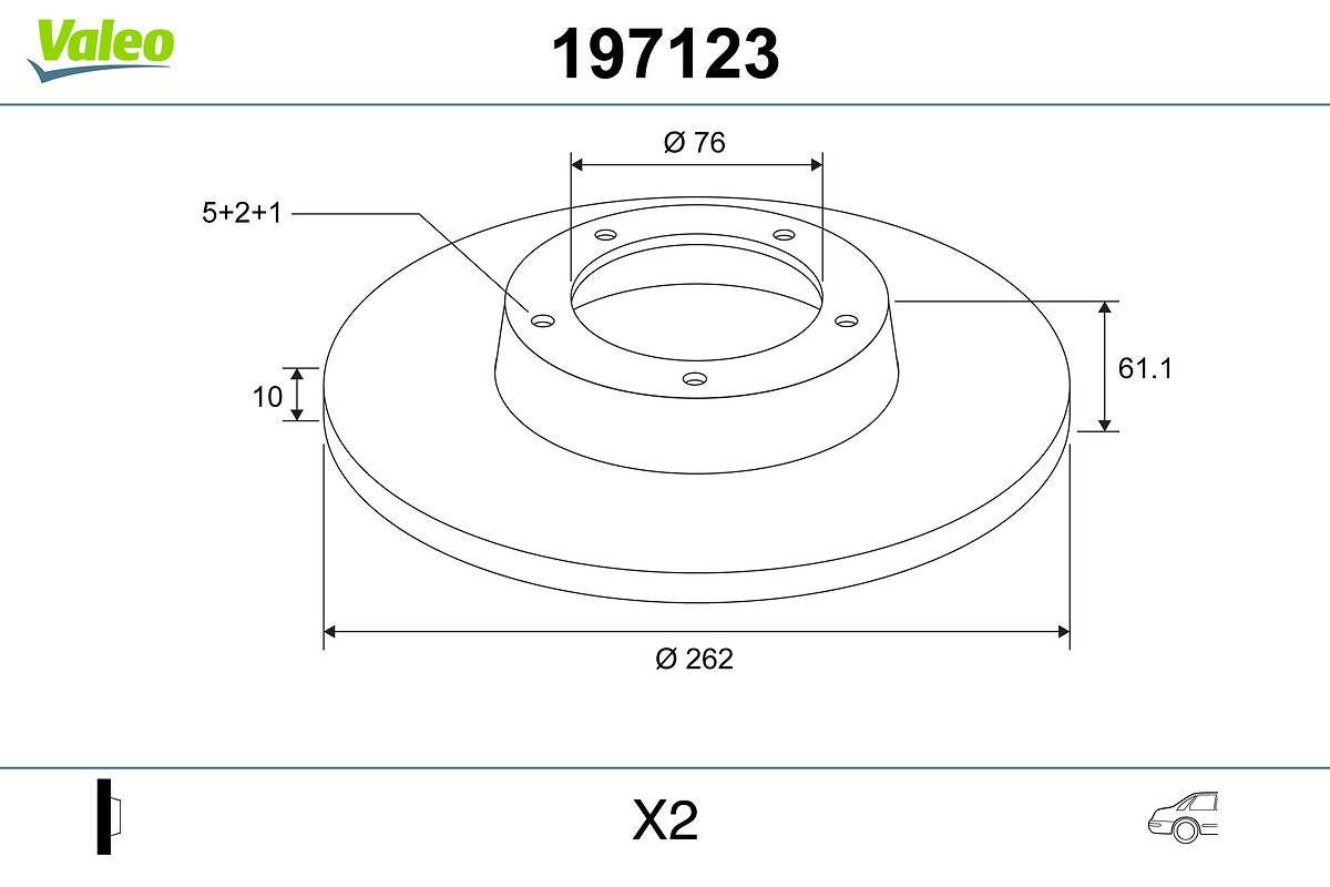 Brake Disc - 197123 VALEO