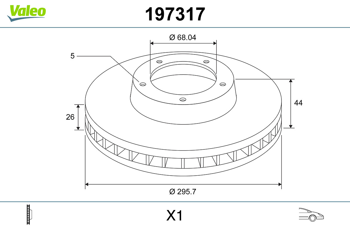 Brake Disc - 197317 VALEO
