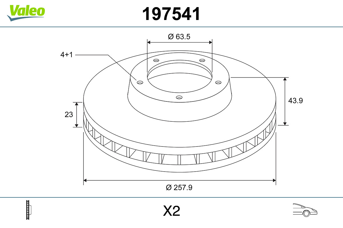 Brake Disc - 197541 VALEO