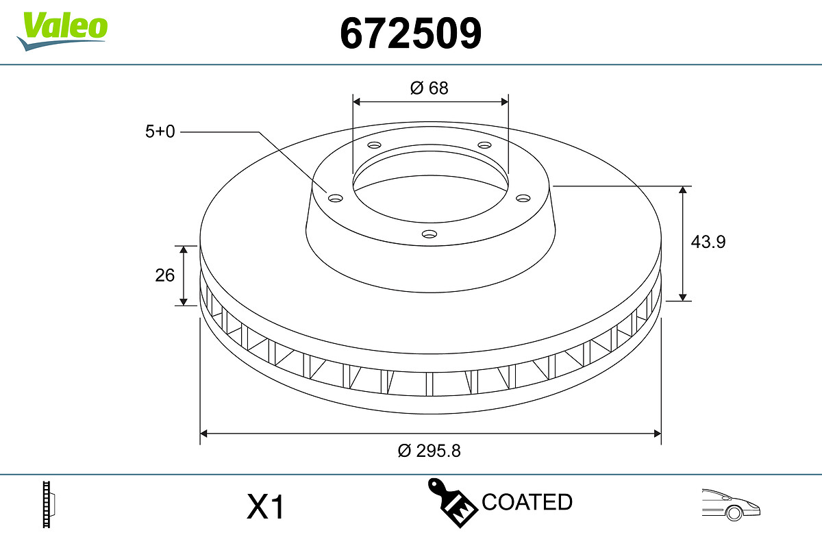 Brake Disc - 672509 VALEO