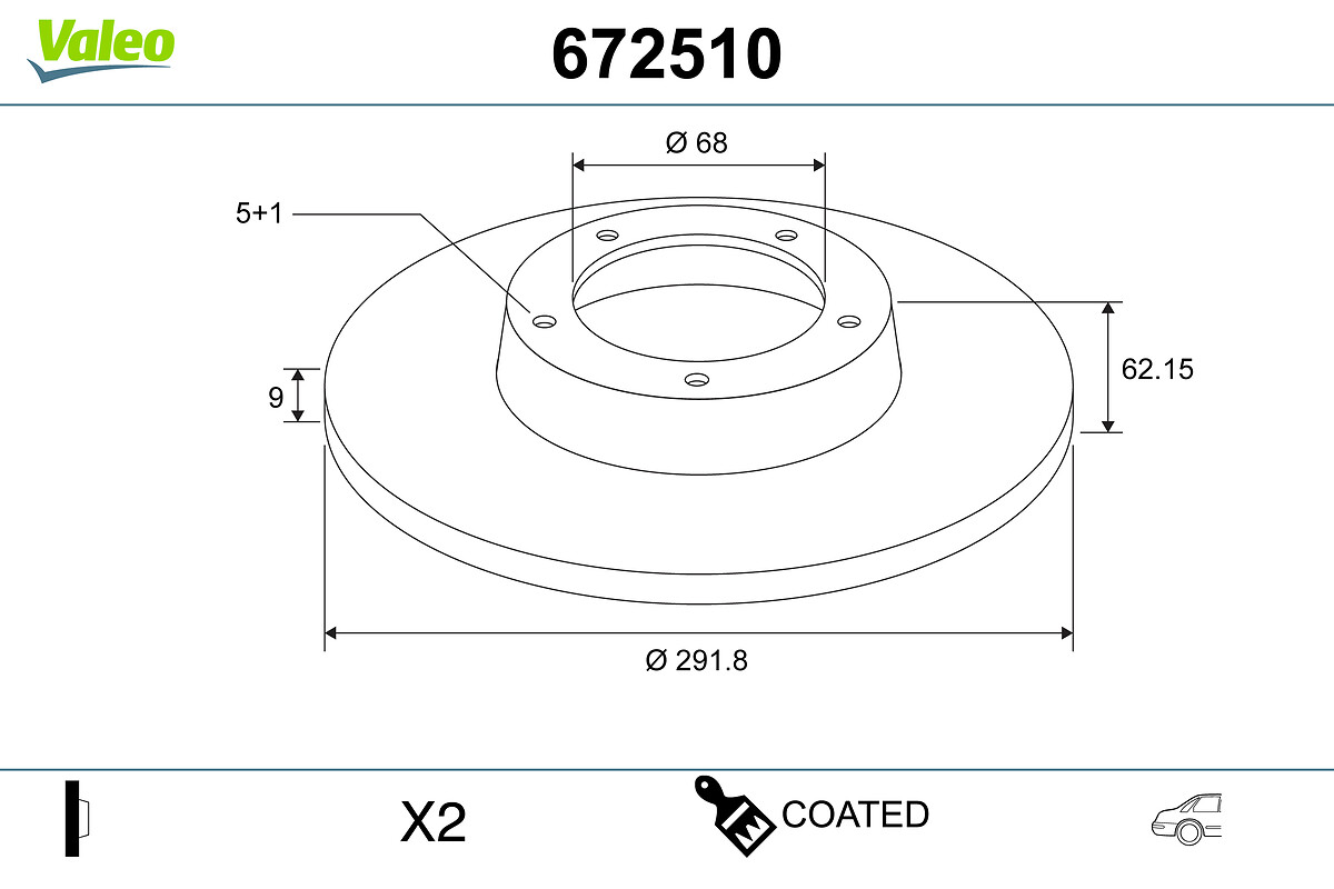 Brake Disc - 672510 VALEO