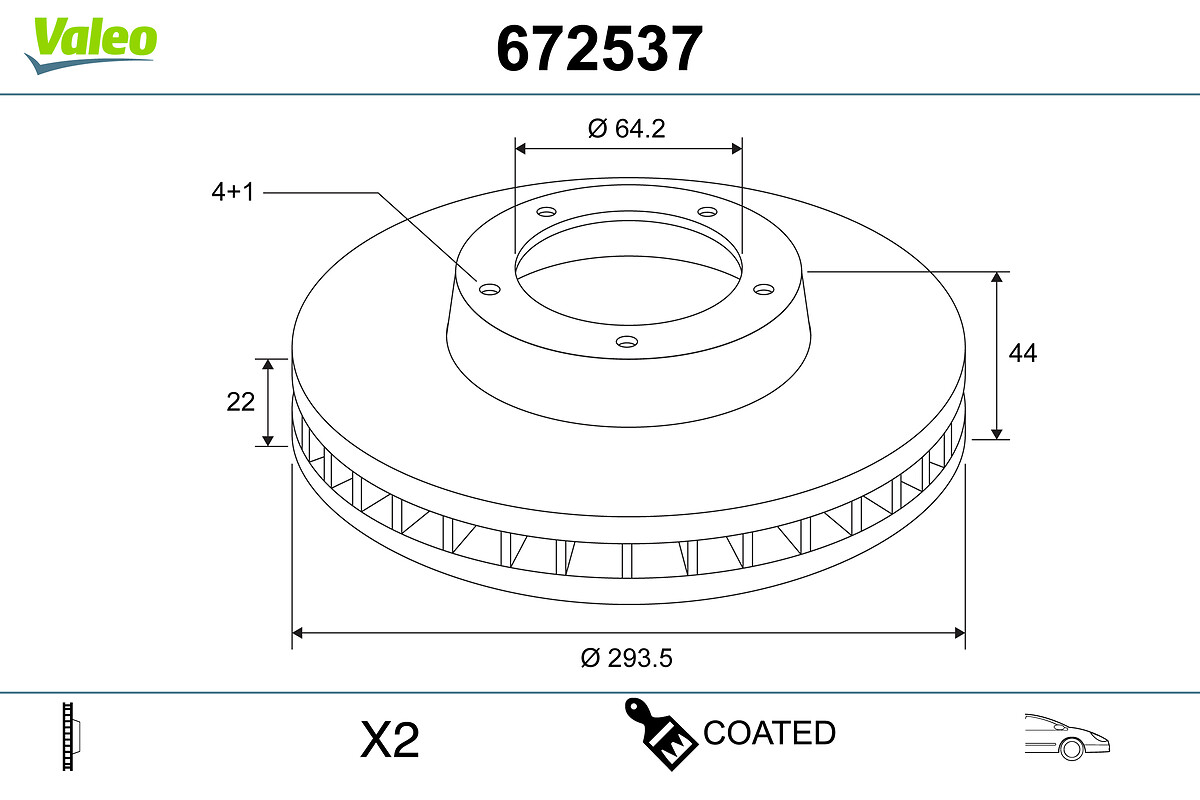 Brake Disc - 672537 VALEO