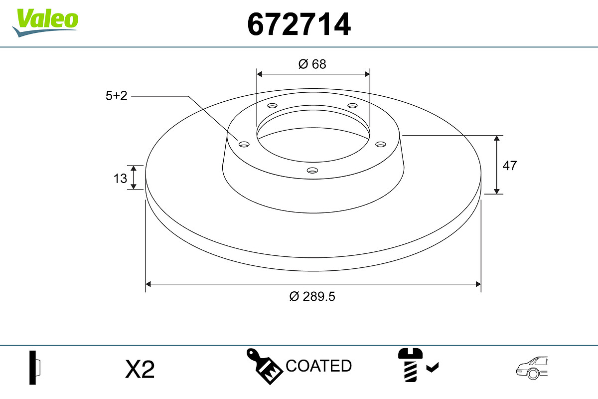 Brake Disc - 672714 VALEO