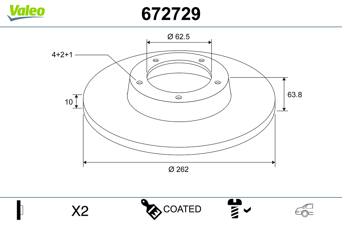 Brake Disc - 672729 VALEO