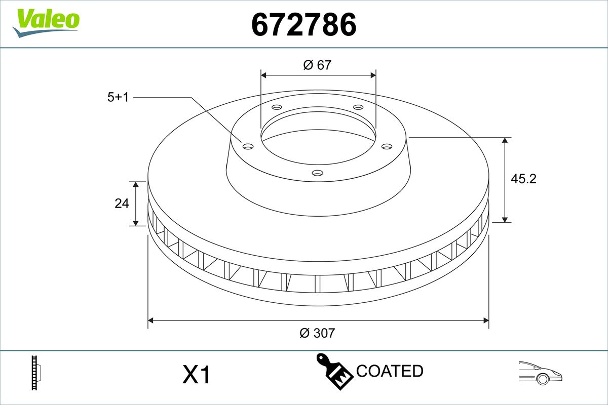 Brake Disc - 672786 VALEO