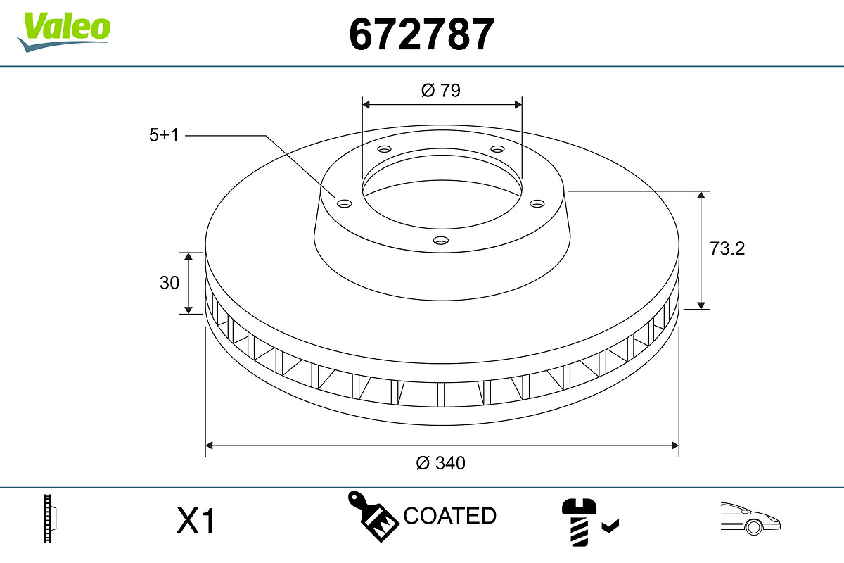 Brake Disc - 672787 VALEO