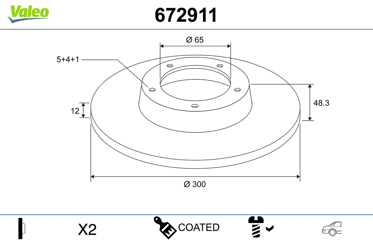 Brake Disc - 672911 VALEO