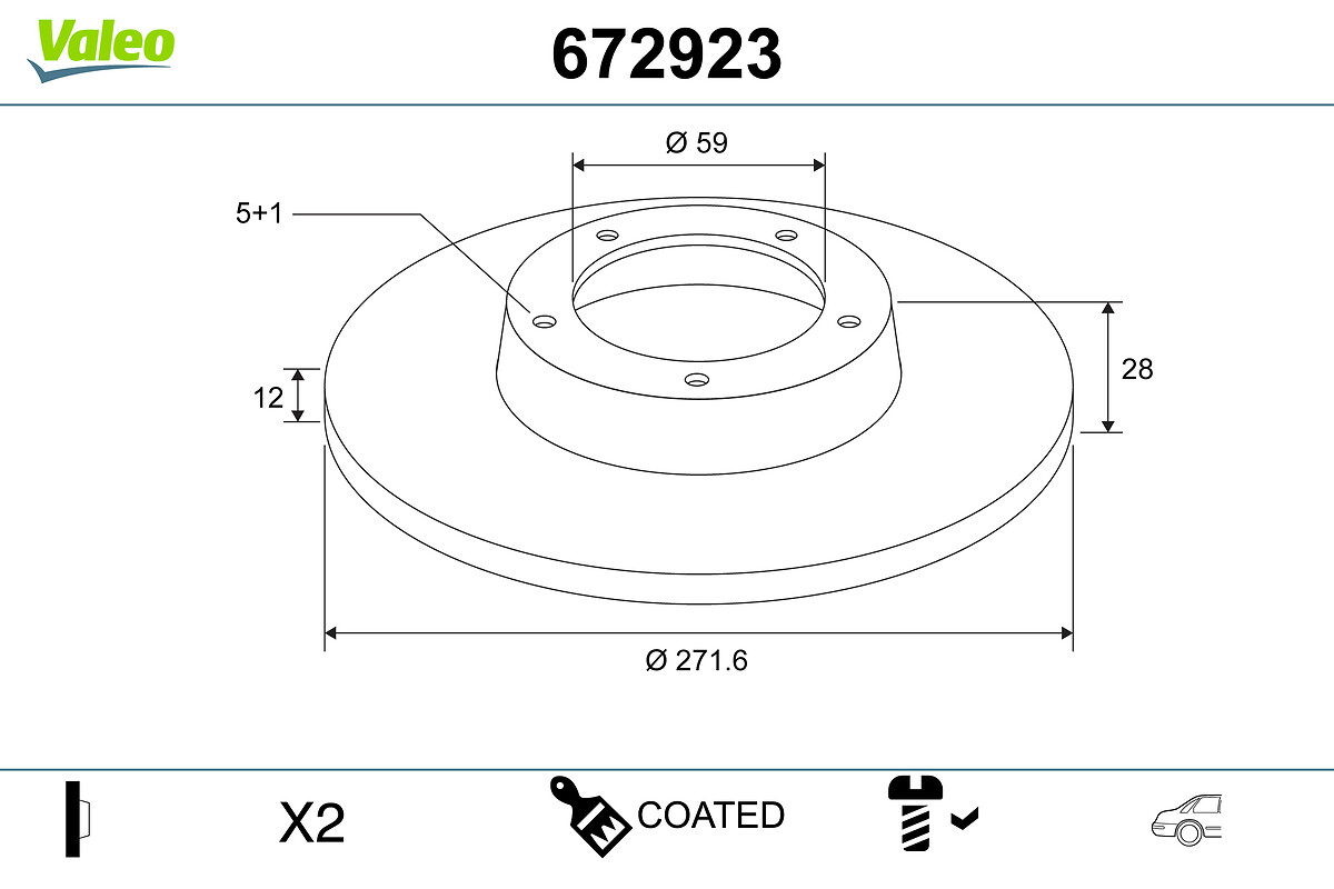 Brake Disc - 672923 VALEO