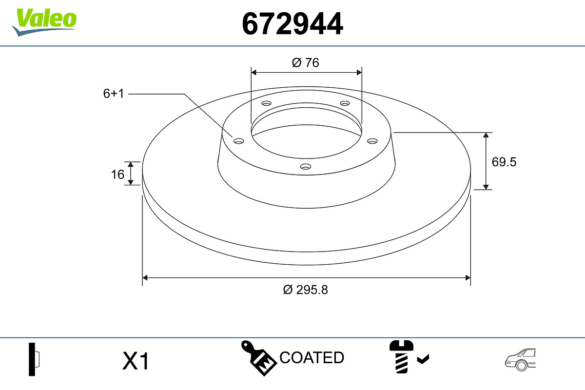 Brake Disc - 672944 VALEO