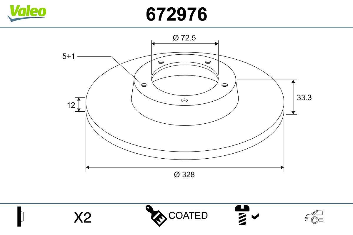 Brake Disc - 672976 VALEO