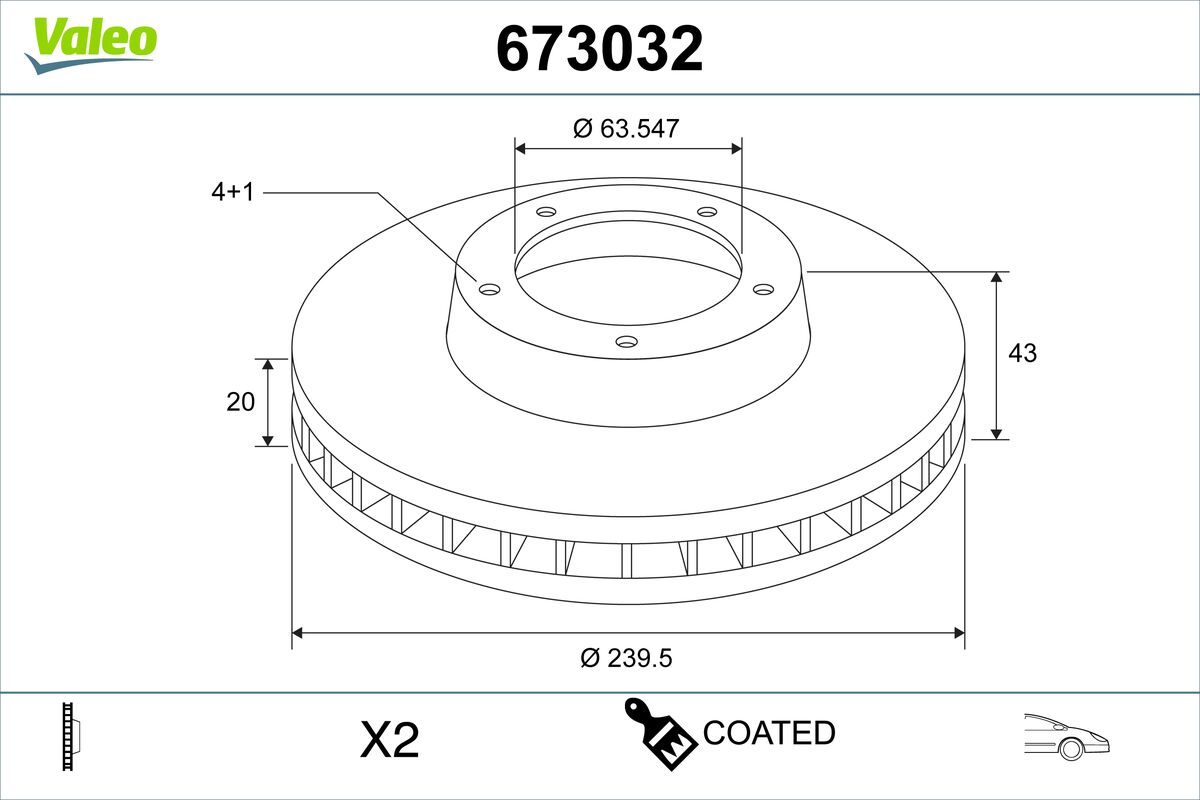 Brake Disc - 673032 VALEO
