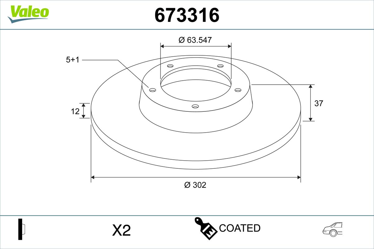 Brake Disc - 673316 VALEO