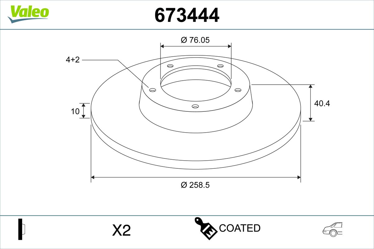 Brake Disc - 673444 VALEO