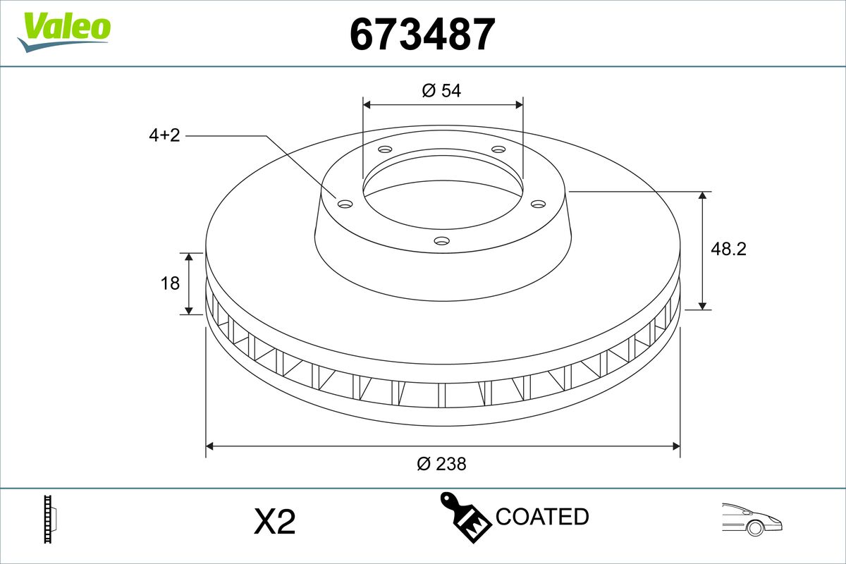Brake Disc - 673487 VALEO