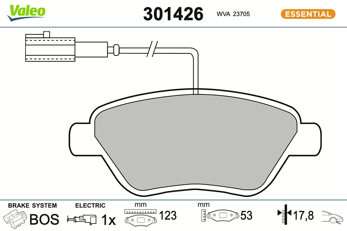 Brake Pad Set, disc brake - 301426 VALEO