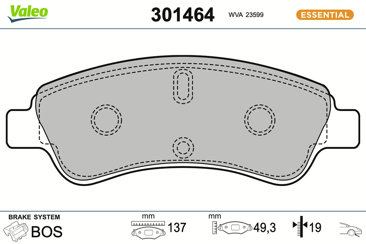 Brake Pad Set, disc brake - 301464 VALEO