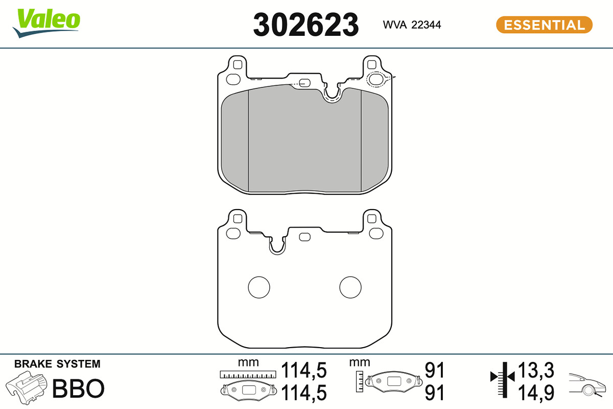 Brake Pad Set, disc brake - 302623 VALEO