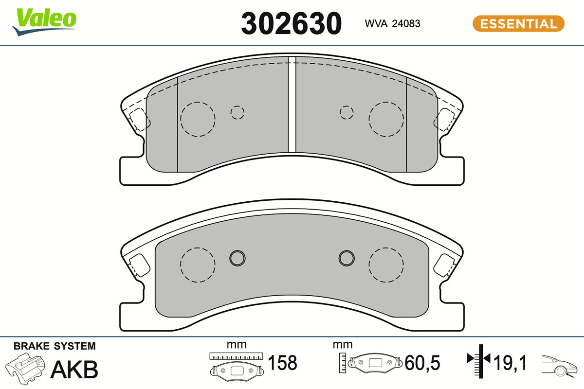 Brake Pad Set, disc brake - 302630 VALEO