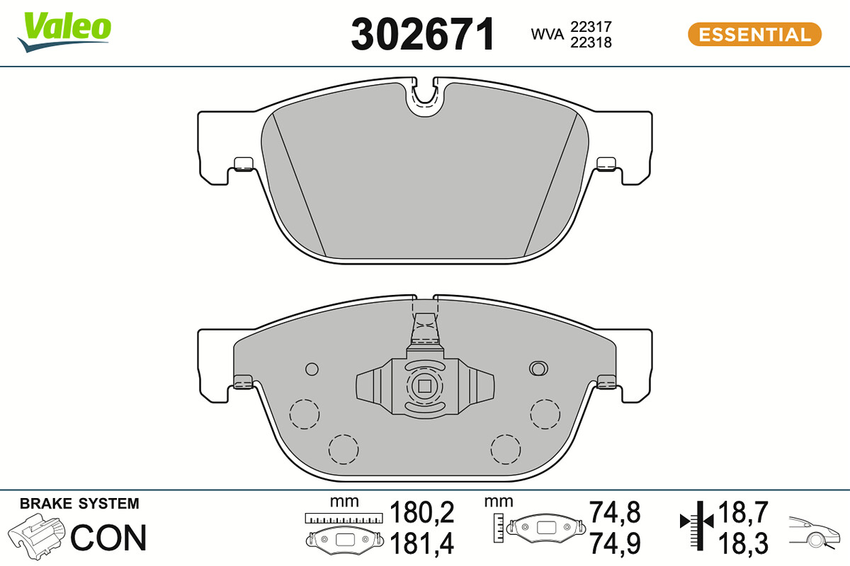 Brake Pad Set, disc brake - 302671 VALEO
