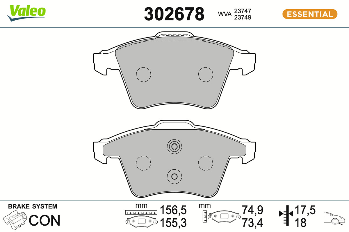 Brake Pad Set, disc brake - 302678 VALEO