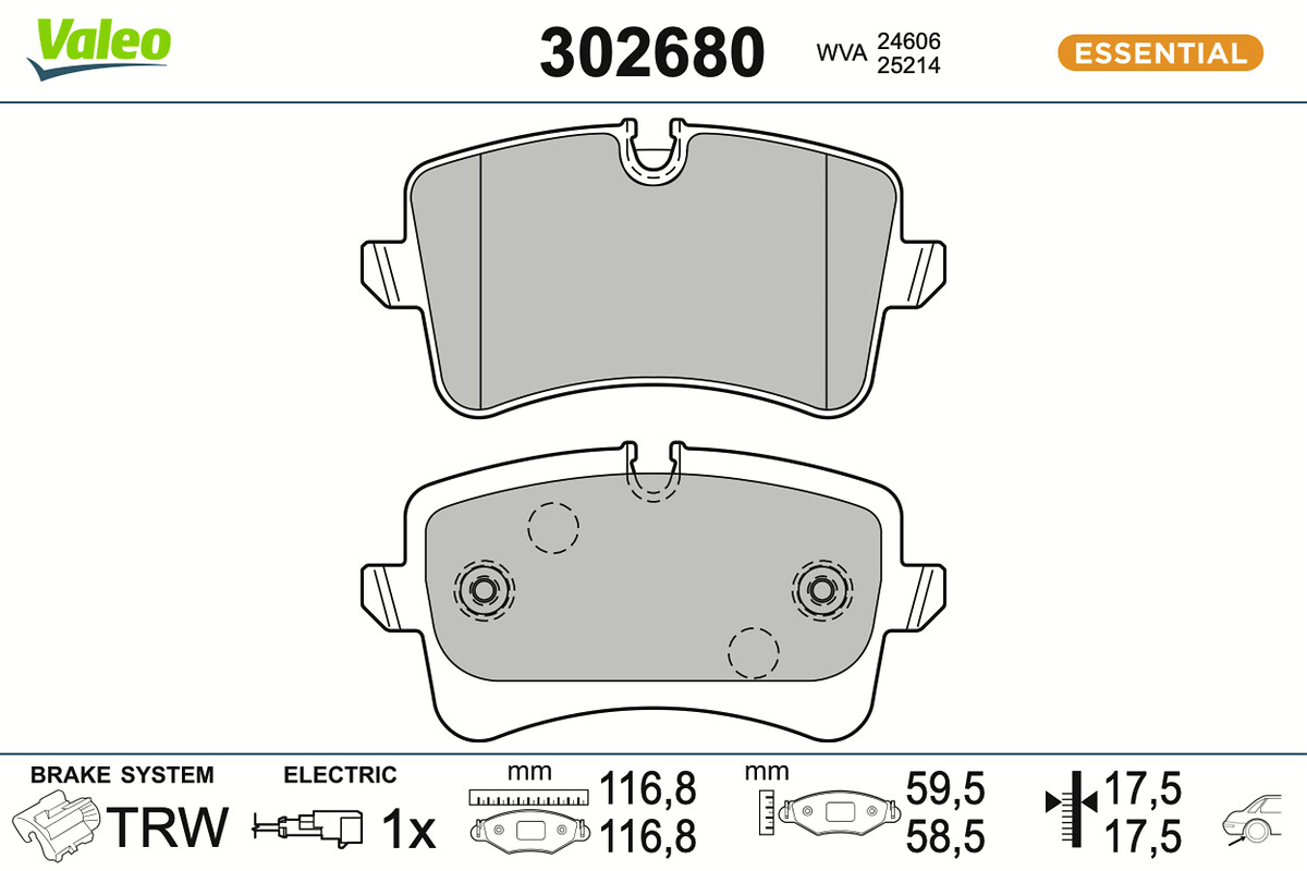 Brake Pad Set, disc brake - 302680 VALEO