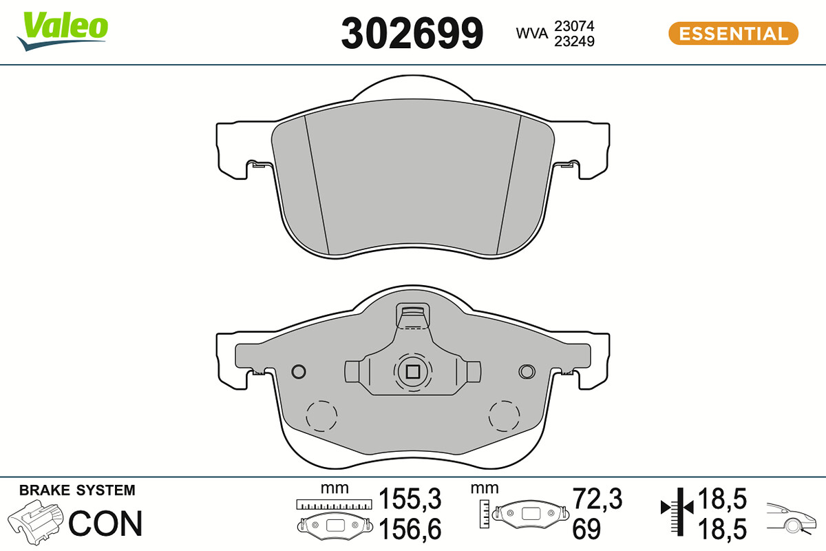Brake Pad Set, disc brake - 302699 VALEO