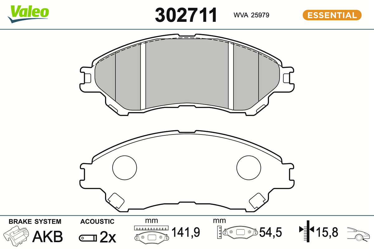 Brake Pad Set, disc brake - 302711 VALEO