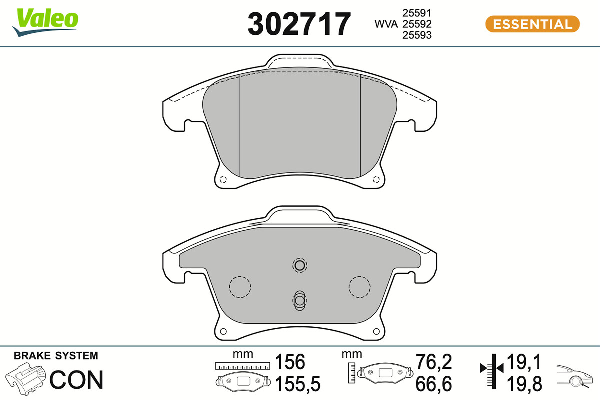 Brake Pad Set, disc brake - 302717 VALEO