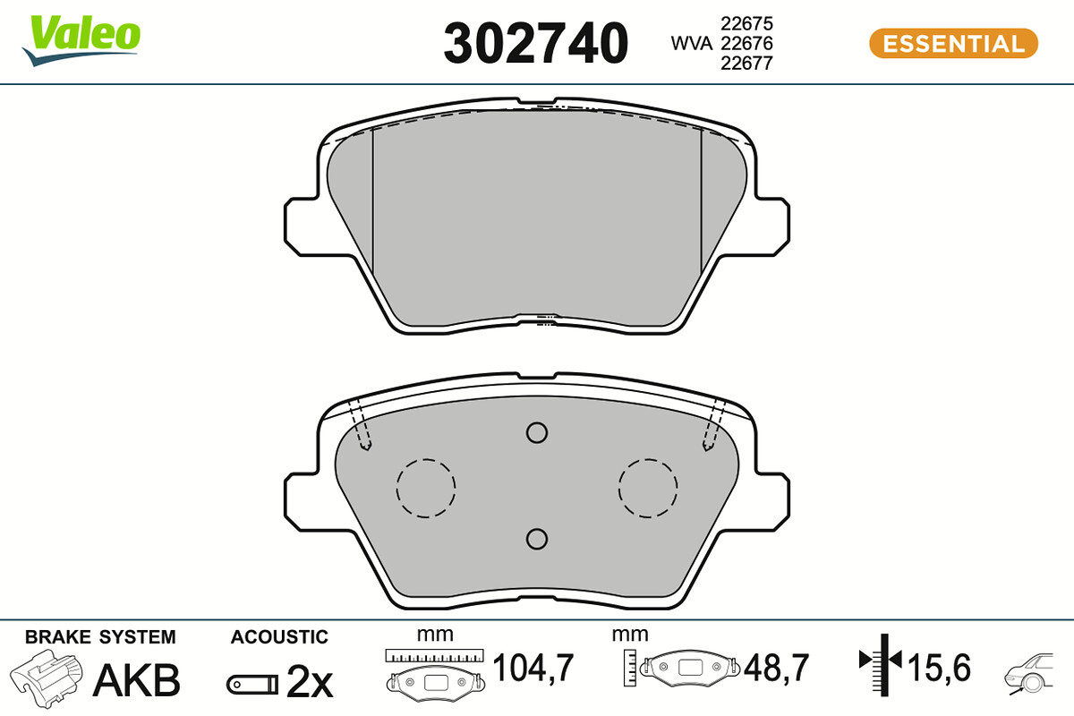 Brake Pad Set, disc brake - 302740 VALEO