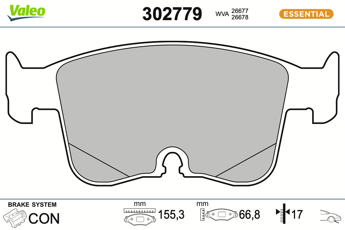 Brake Pad Set, disc brake - 302779 VALEO