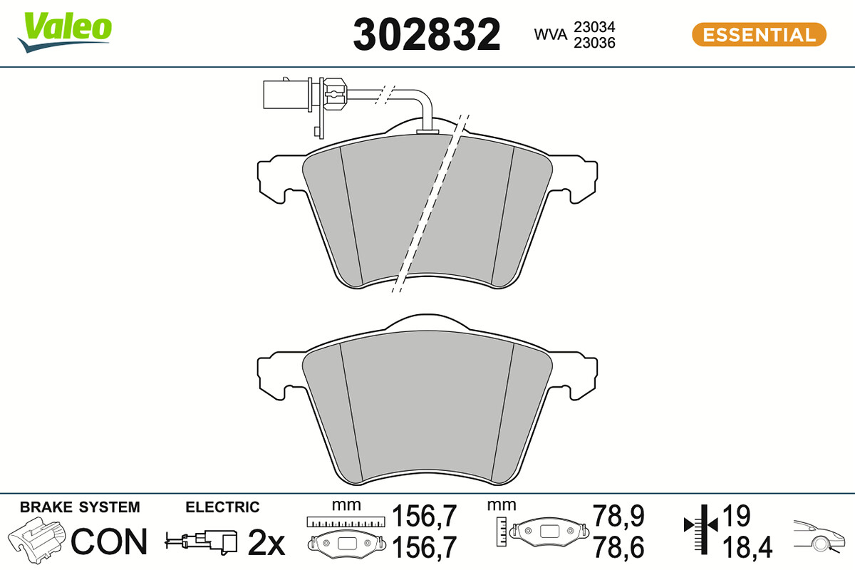 Brake Pad Set, disc brake - 302832 VALEO