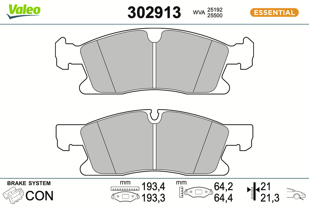 Brake Pad Set, disc brake - 302913 VALEO