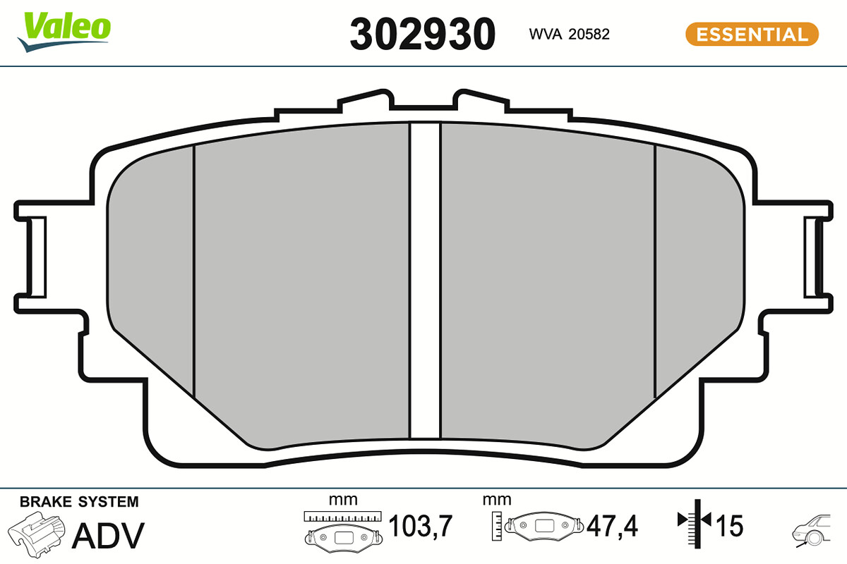 Brake Pad Set, disc brake - 302930 VALEO