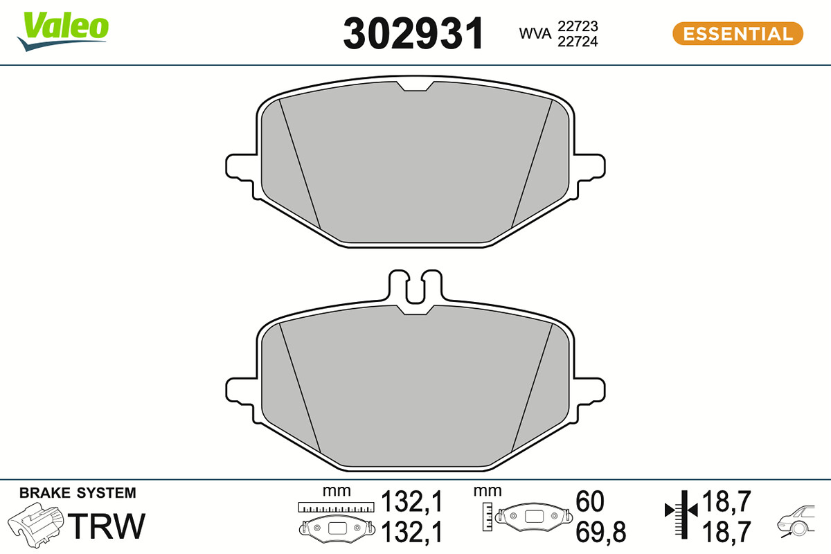Brake Pad Set, disc brake - 302931 VALEO