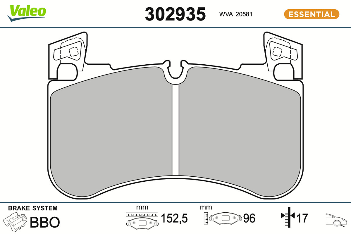 Brake Pad Set, disc brake - 302935 VALEO