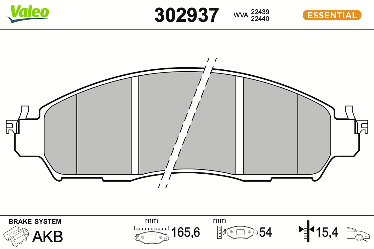 Brake Pad Set, disc brake - 302937 VALEO