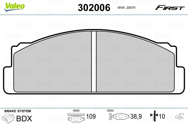 Brake Pad Set, disc brake - 302006 VALEO