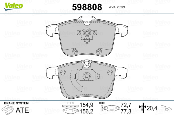 Brake Pad Set, disc brake - 598808 VALEO