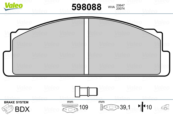Brake Pad Set, disc brake - 598088 VALEO