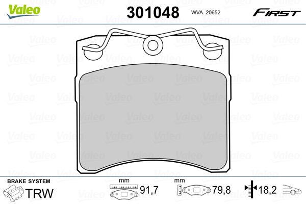 Brake Pad Set, disc brake - 301048 VALEO