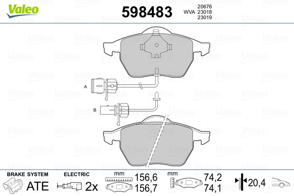 Brake Pad Set, disc brake - 598483 VALEO