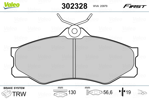 Kit pastiglie freno, Freno a disco - 302328 VALEO