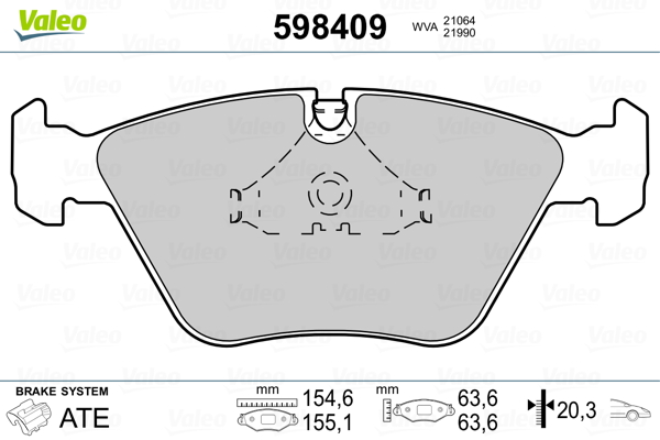 Brake Pad Set, disc brake - 598409 VALEO