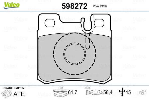 Brake Pad Set, disc brake - 598272 VALEO