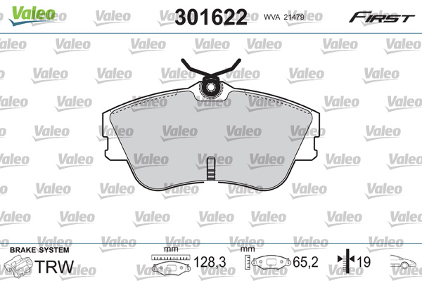Brake Pad Set, disc brake - 301622 VALEO