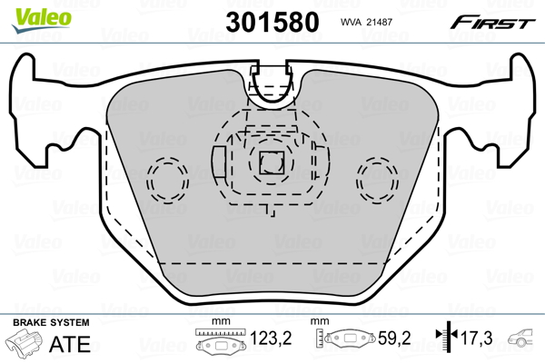 Brake Pad Set, disc brake - 301580 VALEO