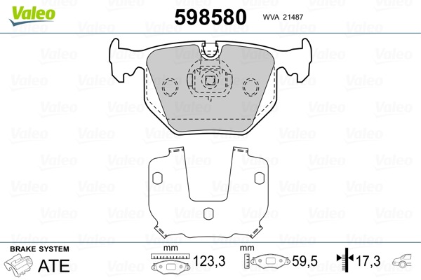 Brake Pad Set, disc brake - 598580 VALEO
