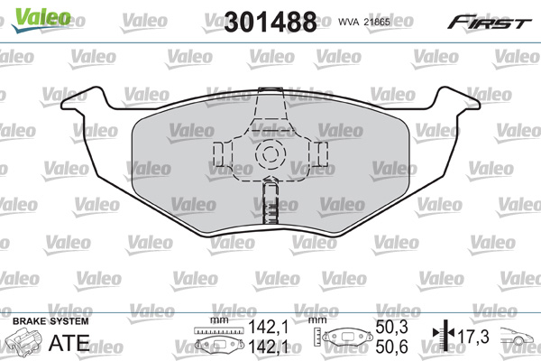 Brake Pad Set, disc brake - 301488 VALEO