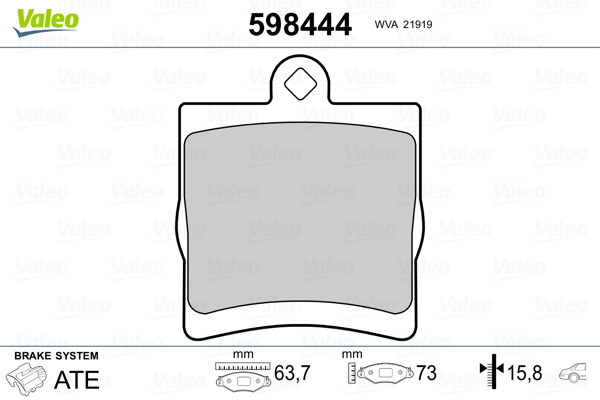 Brake Pad Set, disc brake - 598444 VALEO