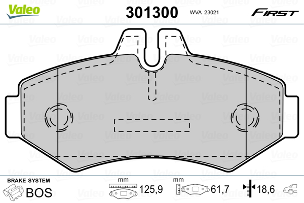 Brake Pad Set, disc brake - 301300 VALEO
